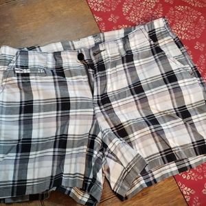 Black &white plaid shorts